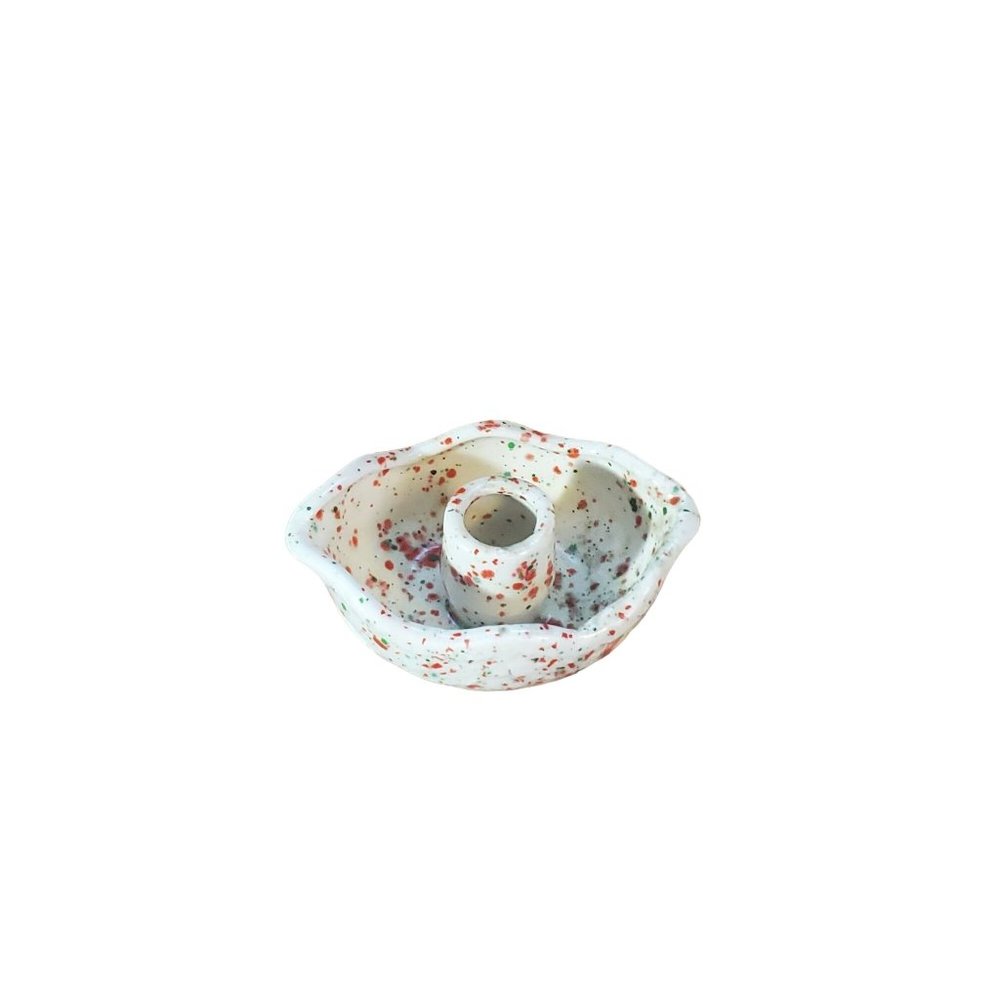 Candle stick holder Splatter ware